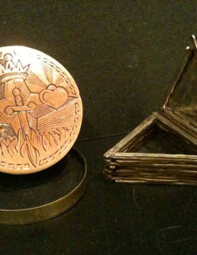 Brass, copper and silver engraved boxes